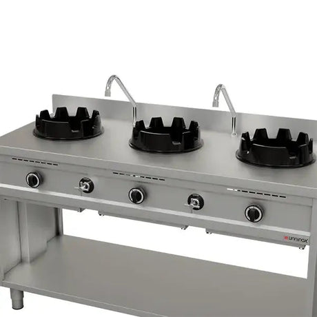 Gas-Wokherd – 1500x600x850/900 mm - 3×15 kW – 3 Kochzonen - Gastro-Bedarf24 GmbH