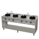 Gas-Wokherd – 2000x600x850/900 mm - 4×15 kW – 4 Kochzonen - Gastro-Bedarf24 GmbH