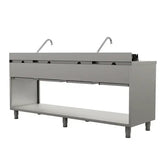 Gas-Wokherd – 2000x600x850/900 mm - 4×15 kW – 4 Kochzonen - Gastro-Bedarf24 GmbH