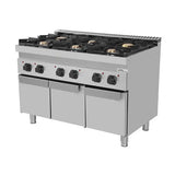 Gasherd -1200x700x850/900 mm - 6 Kochstellen - 44 kW - Gastro-Bedarf24 GmbH