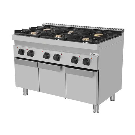Gasherd -1200x700x850/900 mm - 6 Kochstellen - 44 kW - Gastro-Bedarf24 GmbH