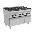 Gasherd -1200x700x850/900 mm - 6 Kochstellen - 44 kW - Gastro-Bedarf24 GmbH