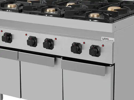 Gasherd -1200x700x850/900 mm - 6 Kochstellen - 44 kW - Gastro-Bedarf24 GmbH