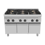 Gasherd -1200x700x850/900 mm - 6 Kochstellen - 44 kW - Gastro-Bedarf24 GmbH
