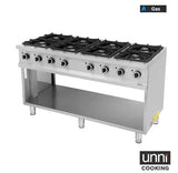 Gasherd - 1460x700x850/900 mm - 52 kW - Gastro-Bedarf24 GmbH
