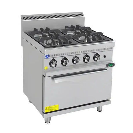 Gasherd 4 Brenner mit Ofen - 31,8 kW - Gastro-Bedarf24 GmbH