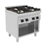 Gasherd - 800x700x850/900 mm - 4 Kochstellen - 28,5 kW - Gastro-Bedarf24 GmbH