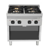 Gasherd - 800x700x850/900 mm - 4 Kochstellen - 28,5 kW - Gastro-Bedarf24 GmbH