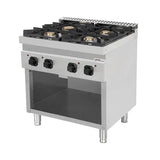 Gasherd - 800x700x850/900 mm - 4 Kochstellen - 28,5 kW - Gastro-Bedarf24 GmbH