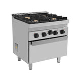Gasherd mit 4 Kochfelder und Elektrobackofen - 800x700x950/900 mm - 28 kW - Gastro-Bedarf24 GmbH