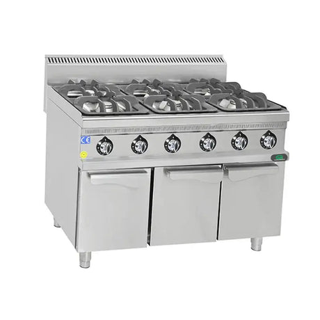 Gasherd mit 6 Brenner - 37,2 kW - Gastro-Bedarf24 GmbH