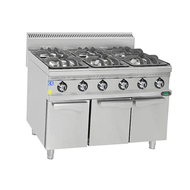 Gasherd mit 6 Brenner - 37,2 kW - Gastro-Bedarf24 GmbH