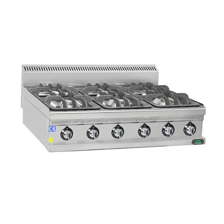 Gasherd mit 6 Brenner - 37,2 kW - Gastro-Bedarf24 GmbH