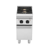 Gasherd mit Türen - 400x700x850/900 mm – 13 kW – 2 Kochstellen - Gastro-Bedarf24 GmbH