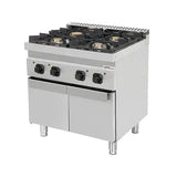 Gasherd mit Türen - 800x700x850/900 mm – 28 kW – 4 Kochstellen - Gastro-Bedarf24 GmbH