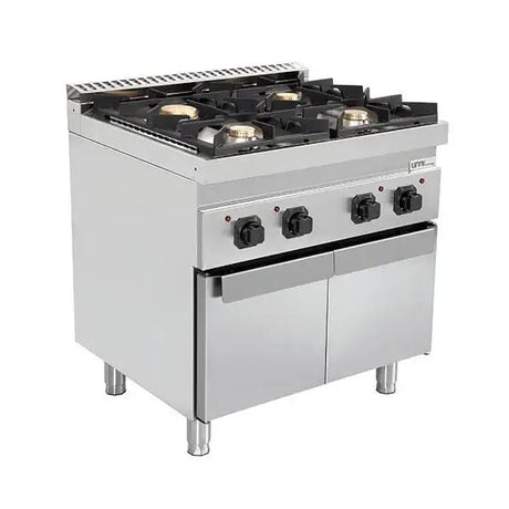 Gasherd mit Türen - 800x700x850/900 mm – 28 kW – 4 Kochstellen - Gastro-Bedarf24 GmbH