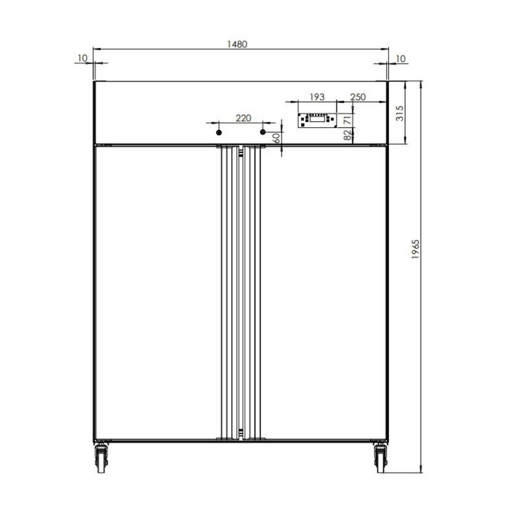 Gastro Edelstahl - Kühlschrank 2 - türig - 1300 Liter - Gastro - Bedarf24