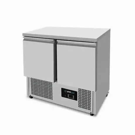 Gekühlte Werkbank | Räder und 2 Türen (1/1 GN) | +2°C / +8°C | 90x70x85(h) cm - Gastro-Bedarf24 GmbH