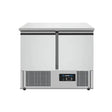 Gekühlte Werkbank | Räder und 2 Türen (1/1 GN) | +2°C / +8°C | 90x70x85(h) cm - Gastro-Bedarf24 GmbH