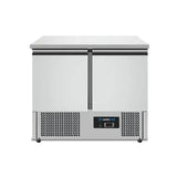 Gekühlte Werkbank | Räder und 2 Türen (1/1 GN) | +2°C / +8°C | 90x70x85(h) cm - Gastro-Bedarf24 GmbH