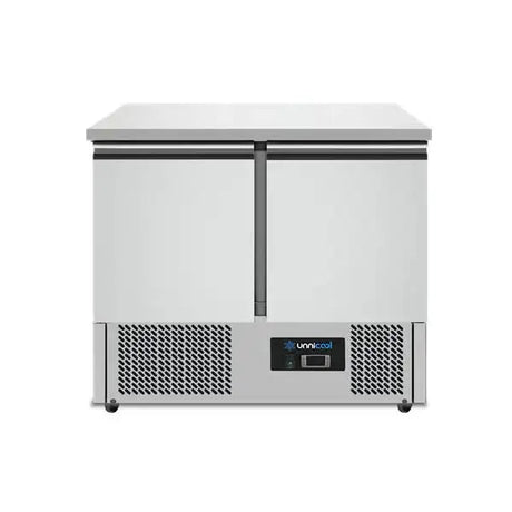 Gekühlte Werkbank | Räder und 2 Türen (1/1 GN) | +2°C / +8°C | 90x70x85(h) cm - Gastro-Bedarf24 GmbH