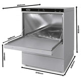 Geschirrspülmaschine Frontbedienung ENT 500-230 DP mit Abwasserpumpe - Gastro-Bedarf24 GmbH