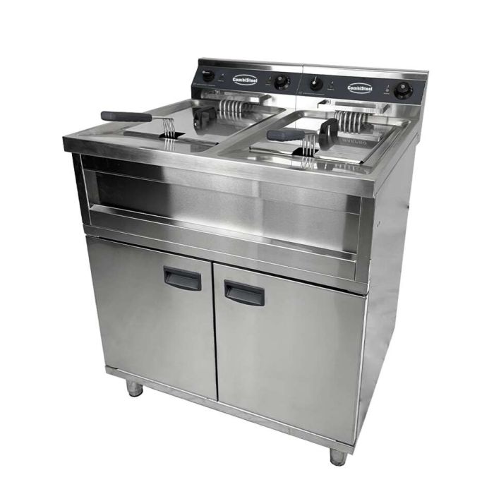 Elektro Fritteuse 2x12 Liter - 800x700x850 mm - 18 kW