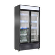 Getränkekühlschrank 2 Türen - Schwarz - 780 Liter - 1120x595x2100 mm - inkl. Räder - Gastro-Bedarf24 GmbH