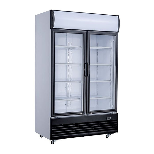 Getränkekühlschrank mit 2 Türen - 1000 Liter - 1200x730x2072 mm - inkl. Räder - Gastro-Bedarf24 GmbH