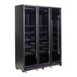 Getränkekühlschrank mit 3 Türen - Schwarz - 1200 Liter - 1600x600x2100 mm - inkl. Räder und Türheizung - Gastro-Bedarf24 GmbH