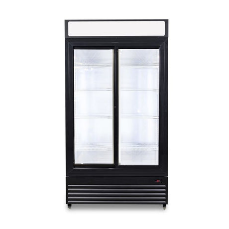 Getränkekühlschrank mit Glasschiebetüren - 750 Liter - 1120x610x1965 mm - inkl. Räder - Gastro-Bedarf24 GmbH