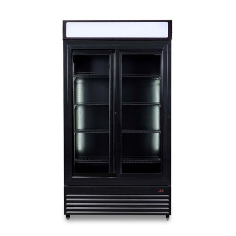 Getränkekühlschrank mit Glasschiebetüren - 780 Liter - 1120x595x2100 mm - inkl. Räder - Gastro-Bedarf24 GmbH