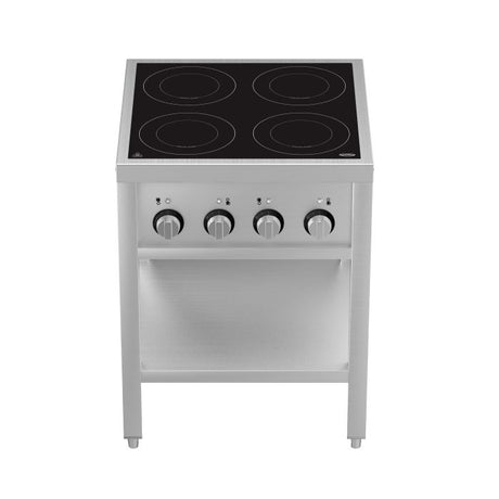 Induktionsherd 4 Zonen mit offenem Unterbau - 655x655x875 mm - 14 kW - Gastro-Bedarf24 GmbH