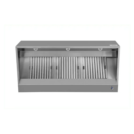 Kastenhaube - B1500xT950xH520 - mit Motor, Regler, Filter & Lampe - Gastro-Bedarf24 GmbH