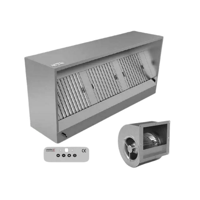 Kastenhaube - B2500xT950xH520 - mit Motor, Regler, Filter & Lampe - Gastro-Bedarf24 GmbH