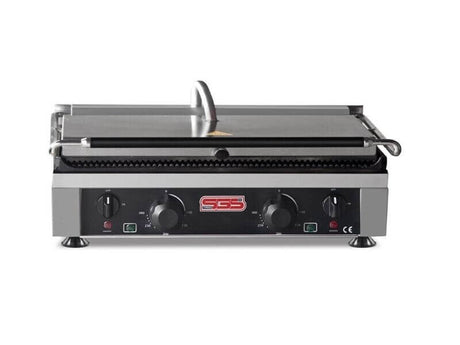 Kontaktgril / Oben-Unten gerillt / 3+3 kW / 40x60 cm / 230 V - Gastro-Bedarf24 GmbH