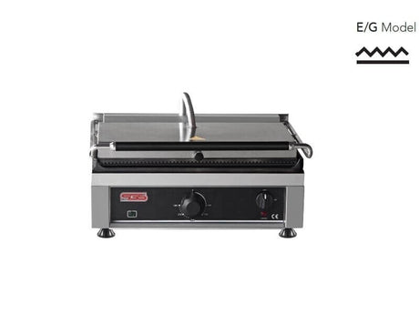 Kontaktgrill / Oben Gerillt / Unten Glatt / 2,5 kW / Tischgrill / Paninimaker - Gastro-Bedarf24 GmbH