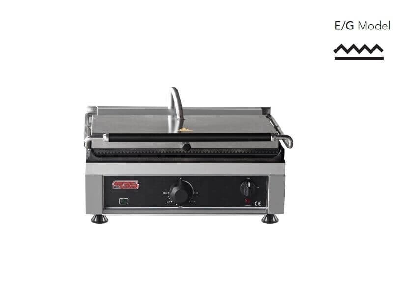 Kontaktgrill / Oben Gerillt / Unten Glatt / 2,5 kW / Tischgrill / Paninimaker