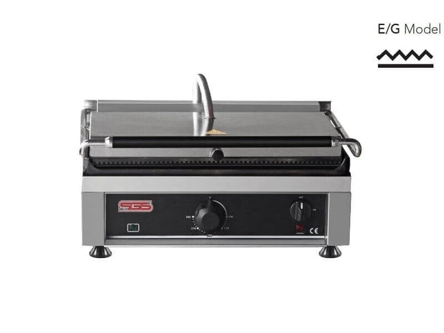 Kontaktgrill / Oben Gerillt / Unten Glatt / 2,75 kW / Tischgrill / Paninimaker - Gastro-Bedarf24 GmbH