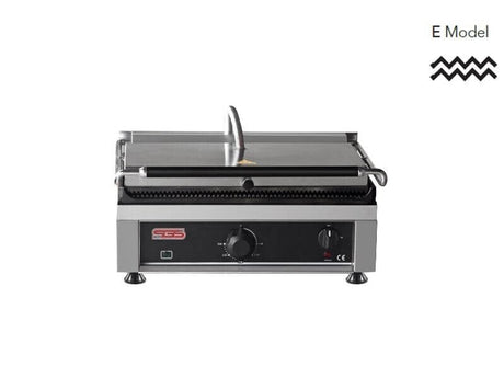 Kontaktgrill / Oben + Unten Gerillt / 2,1 kW / Tischgrill / Paninimaker - Gastro-Bedarf24 GmbH