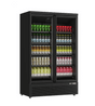 Kühlschrank | 1081L | Schwarz | 0°C bis +10°C | Lüfterkühlung | Gebremste Rollen - Gastro-Bedarf24 GmbH