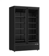 Kühlschrank | 1081L | Schwarz | 0°C bis +10°C | Lüfterkühlung | Gebremste Rollen - Gastro-Bedarf24 GmbH