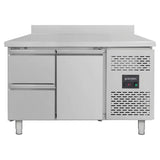 Kühltisch / 1 Tür & 2 Schubladen inkl. Aufkantung - Monoblock, 1360 x 700 mm - Gastro-Bedarf24 GmbH