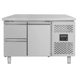 Kühltisch / 1 Tür & 2 Schubladen - Monoblock, 1360 x 700 mm - Gastro-Bedarf24 GmbH
