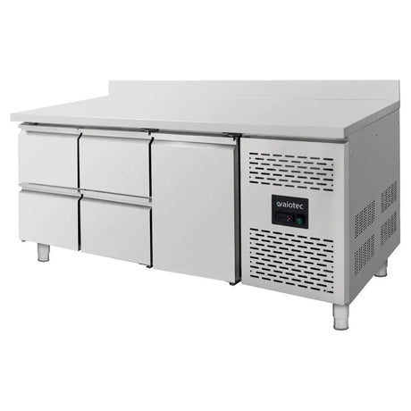 Kühltisch / 1 Tür & 4 Schubladen inkl. Aufkantung - Monoblock, 1795 x 700 mm - Gastro-Bedarf24 GmbH