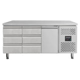 Kühltisch / 1 Tür & 6 Schubladen links/mitte - Monoblock, 1795 x 700 mm - Gastro-Bedarf24 GmbH