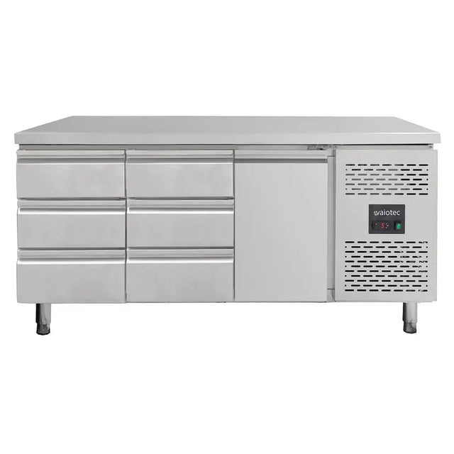 Kühltisch / 1 Tür & 6 Schubladen links/mitte - Monoblock, 1795 x 700 mm - Gastro-Bedarf24 GmbH