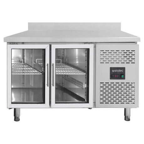 Kühltisch / 2 Glastüren inkl. Aufkantung - Monoblock, 1360 x 700 mm - Gastro-Bedarf24 GmbH