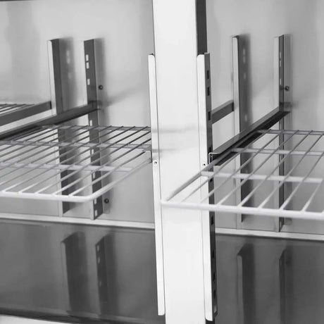 Kühltisch / 2 Türen & 4 Schubladen inkl. Aufkantung - Monoblock, 2230 x 700 mm - Gastro-Bedarf24 GmbH