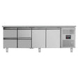 Kühltisch / 2 Türen & 4 Schubladen - Monoblock, 2230 x 700 mm - Gastro-Bedarf24 GmbH